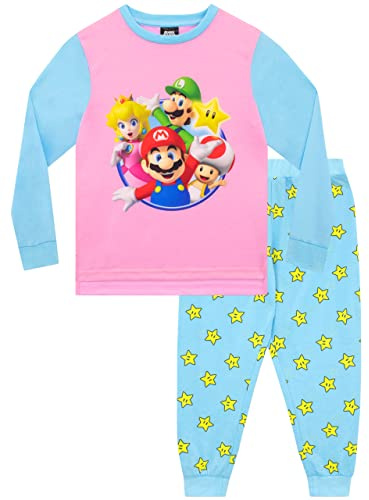 SUPER MARIO Pigiama per Ragazze Gioco Abbigliamento da Notte per Bambini