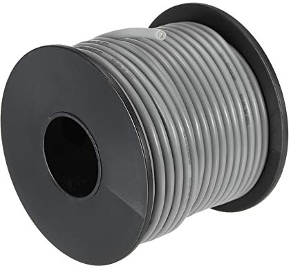 sourcing map 16AWG Elektrischer Draht 15 Meter Stromkabel 1,31 mm² Verzinntes Kupferkabel Flexibel Silikonkabel Litzenkern Klingeldraht Verdrahtungsleitung für DIY KFZ Auto Modell, Grau
