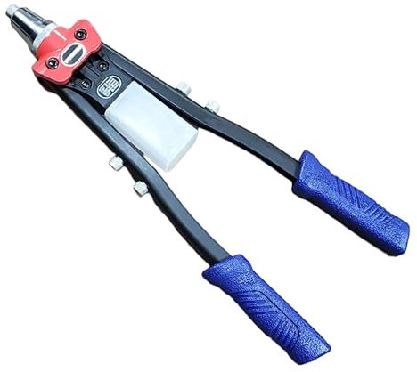 WORKPRO Manuelle Nietpistole, 400 mm, robuste Nietzange mit 5 austauschbaren Köpfen (5 Nasenstücke) und 100 Nieten, 5-in-1-Handnietzange