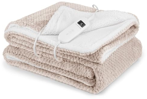 Klarstein Manta Electrica XL, Manta Termica para Cama y Sofá 180x130 cm, Eléctrica Lumbar, 9 Temperaturas, Temporizadores Apagado, Esterilla Electrica para Camas Grandes
