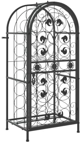 vidaXL Weinregal für 33 Flaschen Schwarz 45x36x100 cm Schmiedeeisen