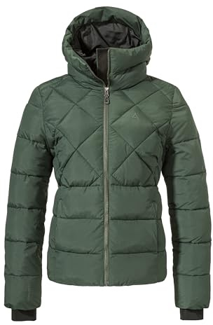 Schöffel Damen Ins Jacket Boston L, warme Winterjacke aus recycelten Materialien, leichte Steppjacke mit Kapuze, winddicht und wasserabweisend