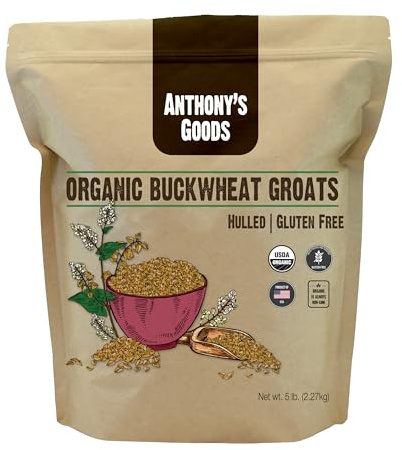 Anthony's Organic Hulled Buckwheat Groats, 5lb, Gluten Free, Non GMO