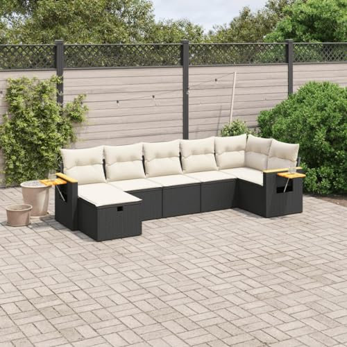 Rantry 7-TLG. Trädgårdssoffa set med kuddar, trädgårdsmöbler, utomhus, soffa, trädgårdslounge, loungesoffa, balkong, lounge, loungemöbler, hörnlounge, sittgrupp för trädgård, terrass och balkong,