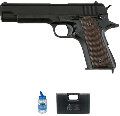 Pistolet Cyma 1911 électrique (6 mm) | Pistolet Airsoft Calibre 6 mm + Bouteille 0,20 + Mallette [Puissance : 0,5 Joule]