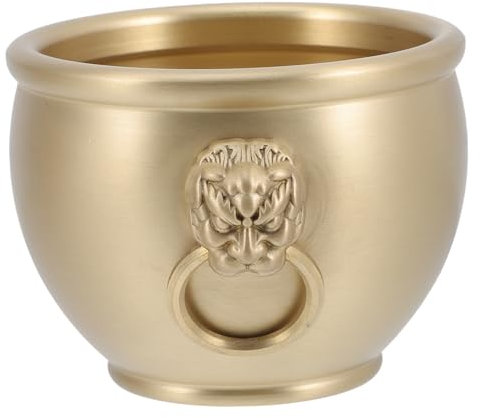 Alipis Cuenco Chino Latón Decoración de Escritorio Cuenco Fortuna Adorno de Oficina Tamaño Compacto y Suerte