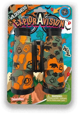 ExplorAvision - Wilderness Binoculars from Deluxebase. Safari Portable and Compact Binoculars for Kids. Great Zoo Animal Toys for Boys and Girls and Educational Toys for Outdoor Exploration.