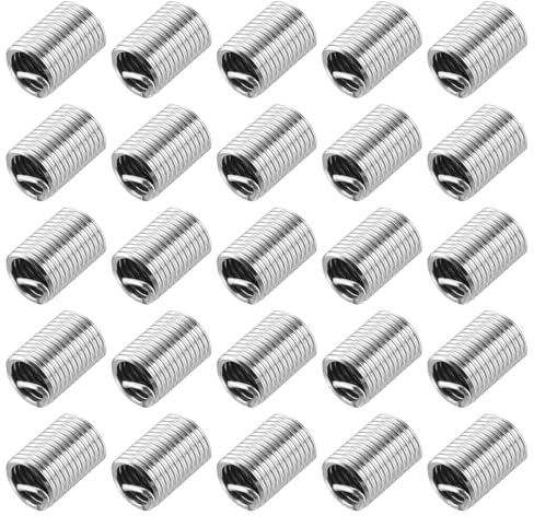 QUARKZMAN 50pcs de insertos roscados M8 x 1.25 2.5D(20mm) métricos de acero inoxidable 304 tipo helicoidal, kit de reparación de roscas, manguito roscado helicoidal