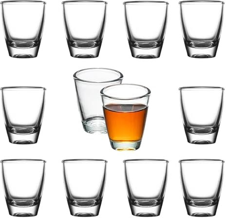Huamirra 12 PCS Bicchierini da Liquore, Bicchiere da Vino a Forma di Uovo, Tumbler in Vetro Temperato, Bicchieri da Vino Piccoli in Vetro Dal Fondo Spesso per Feste, per Feste, Club, Bar, Bevande