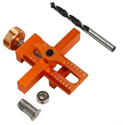 Gabarit d'installation 2 en 1 pour porte d'armoire avec foret pour un montage efficace et précis (D)