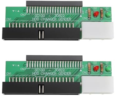 EMSea 2Pcs 2.5 inch 44 Pin HDD Hard Disk Drive to 40 Pin 3.5 inch PATA Port Converter Card