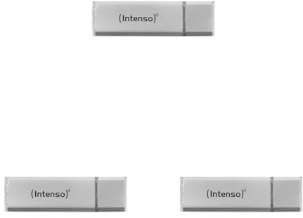 Intenso Alu Line - Chiavetta USB da 64GB - Pendrive USB 2.0, Argento (Confezione da 3)
