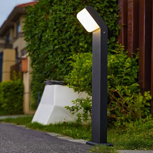 Luz LED para Caminos de 21,9 Pulgadas, bolardo, Moderna luz para paisajes con luz cálida, Resistente al Agua, para césped Exterior, Carcasa de Aluminio, lámpara de pie para Patio y
