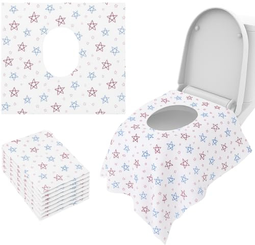 20 Pack Disposable Toilet Seat Covers – Waterproof & Hygienic Travel Toilet Seat Protectors – Adult & Child-Friendly – Potty Seat Cover Protectors (Stars)
