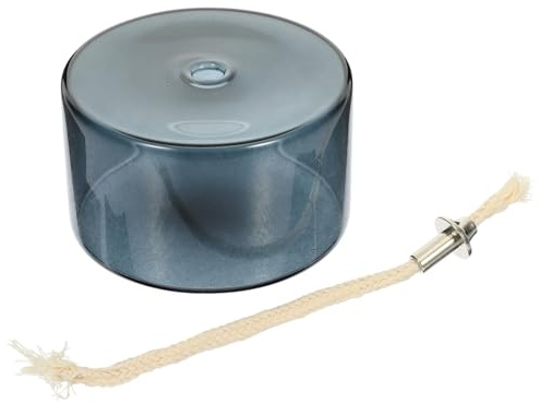 BAZEITFLOW Vintage Glas Öllampe mit Metall Docht Nachfüllbar für Innen Außendekoration Europäischer Stil Kreatives Kerzenhalter Haus Deko für Hochzeit Wohnzimmer Bar