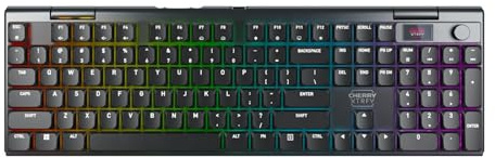 Cherry XTRFY MX 10.1 Wireless - Clavier Gaming Mécanique Low-Profile - Disposition US (QWERTY), Clavier Multi-Dispositions, Commutateurs Cherry MX LP 2.0 Red, Noir