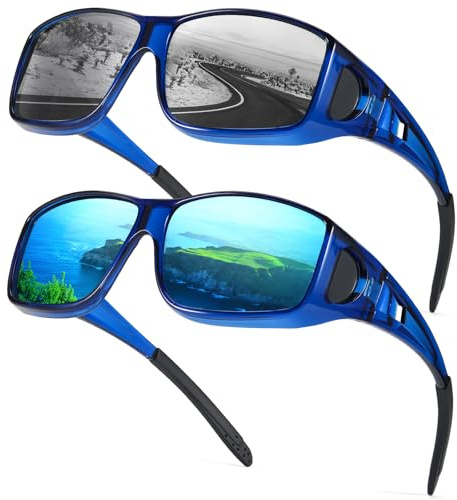 Myiaur 2er Pack Polarisierte Überzieh Sonnenbrille für Herren Damen