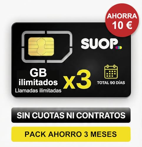 Tarjeta SIM Prepago | Pack Ahorro 3 Meses | Datos y Llamadas ilimitadas
