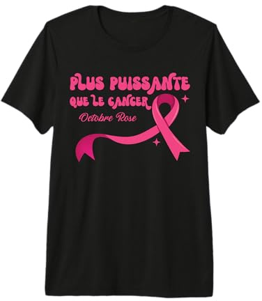 Octobre Rose 2024 Ruban Rose Sensibilisation Cancer du Sein T-Shirt Haut de Gamme