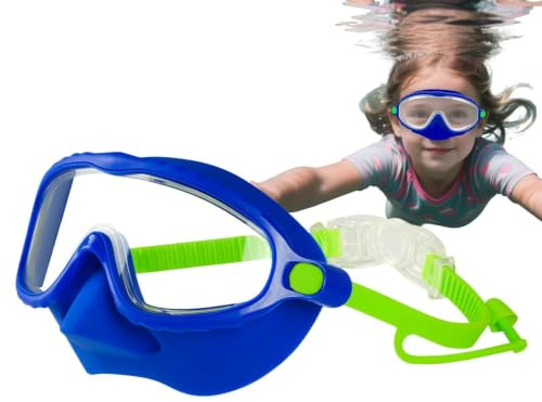 Simglasögon för barn med nässkydd Läcksäker anti-imma poolglasögon | Justerbara okrossbara linser för ungdomsgoggles För åldrarna 4-15 pojke flicka ungdom sjö älv hav sommar snorkling