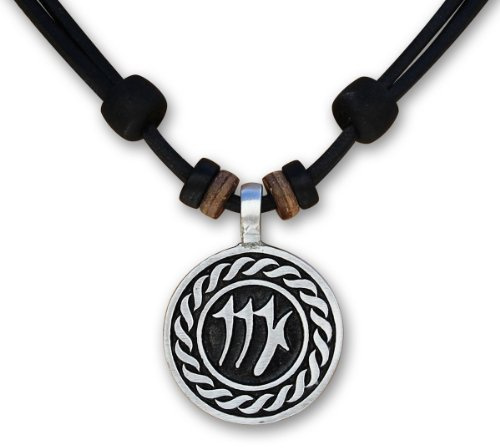 HANA LIMA Sternzeichen Tierkreiszeichen an Verstellbarer Lederkette Horoskop Horoscope Halskette Surferkette