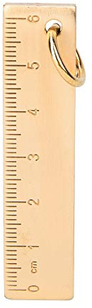 6 cm Länge Lineal Gold Messing Lineal Handliche Gerade Lineal Vintage Metall Kupfer 3mm Dicke Mini Messing Lineal Anhänger für Anhänger Büro Schulbedarf