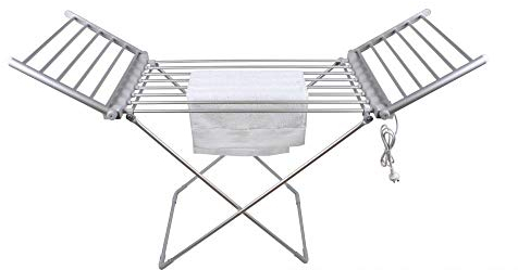HomeTronix 20 Bars Winged Electric Heated Clothes Airer Dryer Indoor Horse Rack Fast Laundry Washing Drying Folding for Easy Storage Towel Shirts Bed sheets Dry Saves Energy