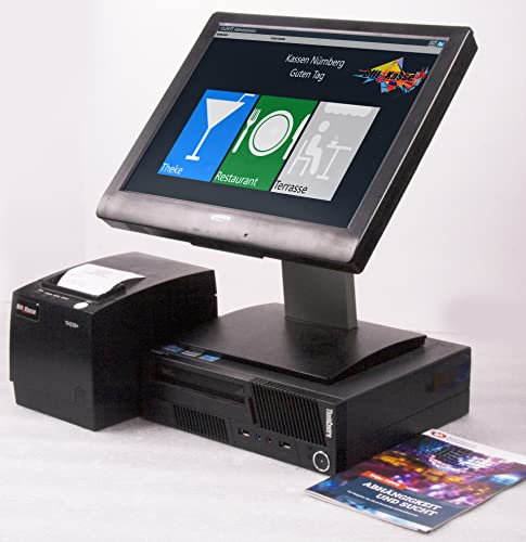 15 Touchscreen Gastronomie Kasse für Restaurant, Cafe, Imbiss, Eisdiele, mit BLITZKASSE Restaurant Kassensoftware, TSE-Konform