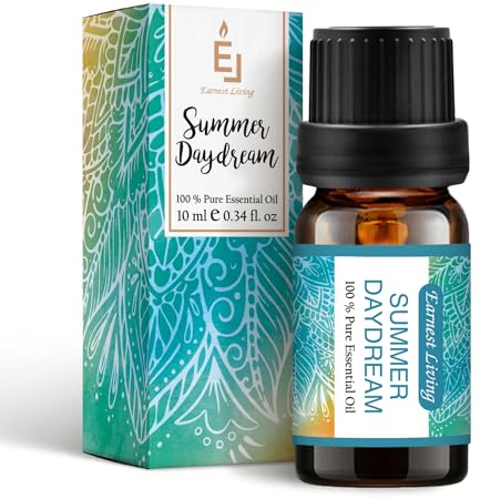 Earnest Living Süßes Holz Moschus Ätherisches Öl 10ml Weißer Moschus Grapefruit Patschuli Bergamotte Bernstein Pure und Natürliche Sommer Daydream Diffusor Öl Ätherische Öle Mischung für Ultraschall