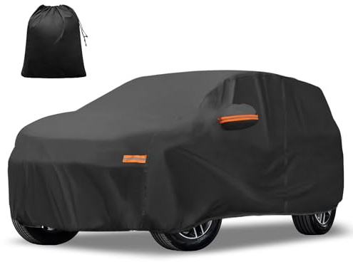 X AUTOHAUX Car Cover for Jeep Grand Cherokee 2002-2025 Aluminum Film Outdoor Waterproof Sun Rain Snow Hail Protection with Driver Door Zipper