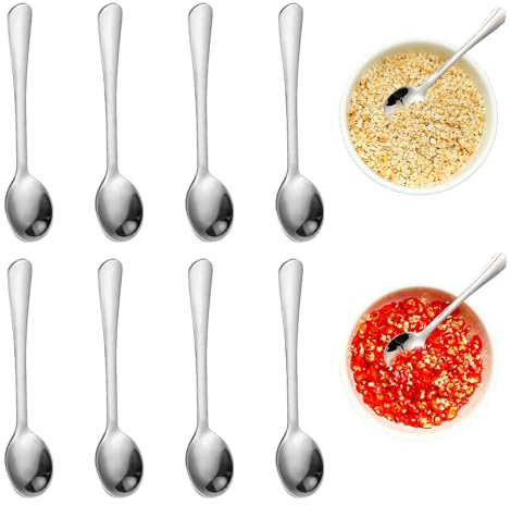 8 Kleine Löffel,Teelöffel,Aus Edelstahl Espressolöffel Mini,Praktisch Und Bequem,Einfach Zu Verwendende Suppenlöffel,Einfache Dessertlöffel, Vielseitig Und Für Den Bürogebrauch Geeignet