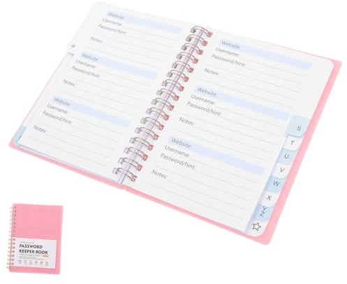 WOONEKY Carnet Mot de Passe avec Onglets Alphabétiques Organiseur Portable pour Mots de Passe Carnet Adresses Sécurisé et Pratique Petit Cahier de Gestion des Codes Internet