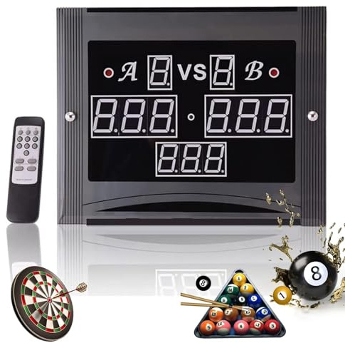 Tabellone segnapunti digitale per snooker e biliardo, display a LED con telecomando, sistema di punteggio 0-199, perfetto per sale giochi e tavoli da biliardo