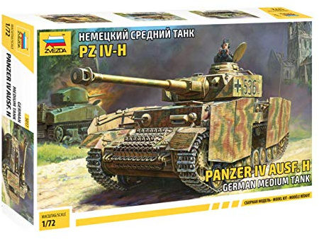 ZVEZDA 500785017 - 1:72 Panzer IV Ausf.H (Sd.Kfz.161/2), Modellbau, Bausatz, Standmodellbau, Hobby, Basteln, Plastikbausatz, Unlackiert