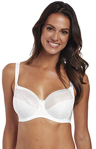 Fantasie Women's Illusion Underwire Side Support Bra Full Coverage, Sheer, White, 38H