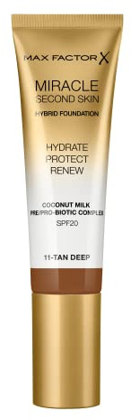 Max Factor Miracle Second Skin Hydrating Foundation, Bräunungstief, 30 ml, beige