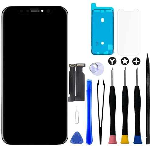 Display für iPhone Xr Bildschirm 6,1 FHD COF LCD Touch Digitizer Ersatz | Flüssiger empfindlicher Touch, stabil langlebig, Face ID passend, sonnenbrillentauglich, Reparaturset, Schutzglas & Dichtung