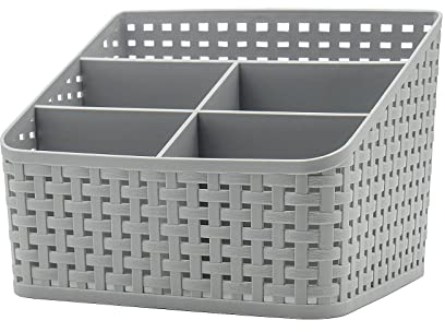 Fai Top Cesta de Almacenamiento, Estante de Almacenamiento de Cosméticos de 5 Compartimentos, Caja de Almacenamiento para el Escritorio, la Encimera, la Cocina del Hogar - Gris