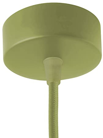 AMARCORDS - Rosone Lampadario in metallo, coprifili per lampada completo di accessori fermacavo viti e staffa da soffitto. Diametro 77mm altezza 26mm colore PISTACCHIO