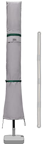 Sekey Copertura Protettiva per Ombrellone (Diametro 3-4m),Copertura per Ombrellone da Giardino Impermeabile,100% Poliestere,Grigio chiaro,220 * 30/50CM