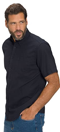 JP 1880, Herren, Große Größen, Leinenmix-Hemd, Halbarm, Buttondown-Kragen, Modern Fit