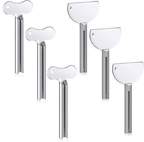 ACONDE Tubenquetscher 6 Stück, Edelstahl Zahnpasta Tubenpresse für Handcreme und Senf Tubular Goods, Silber