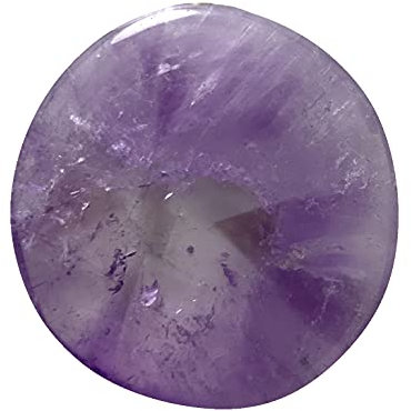 KRIO® - 1 x Flacher Edelstein Scheibenstein Handschmeichler Therapiestein Schmuckstein (Amethyst)