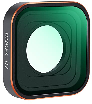 K&F Concept UV-skydd kameralinsfilter kompatibelt med GoPro Hero 13 Hero12 Hero11, Hero10, Hero9 svart, med 28 lager – nano-beläggning, topp AGC optiskt glas actionkamerafilter