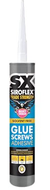 SX Trade Strength Glue Screws White - Grab Adhesive - Solvent Free - Acrylic Technology - No Nails - Mighty Strength - Perfect for Fixing Skirtings, Panels & Frames - 300ml