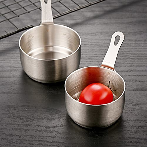ReachMall Edelstahl-Saucenpfanne, Nudel-Kochtopf, Milchtopf, Mini-Saucenpfanne, antihaftbeschichtet, Aufschäumkrug, kleiner Topf für die Küche (Silber (60 ml), FG6ZKAXX473PL7UTX612