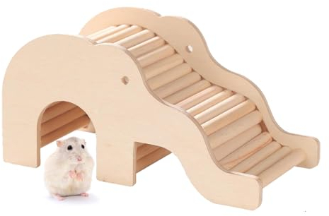Hamster Kletterspielzeug, Hamsterhaus mit Kletterleiter, Hamster Versteck, Hamster-Kletterleiter, Hamsterbrücke aus Holz, Hamsterhaus für Meerschweinchen, Chinchillas, Rennmäuse, Mäuse, Ratten, Maus
