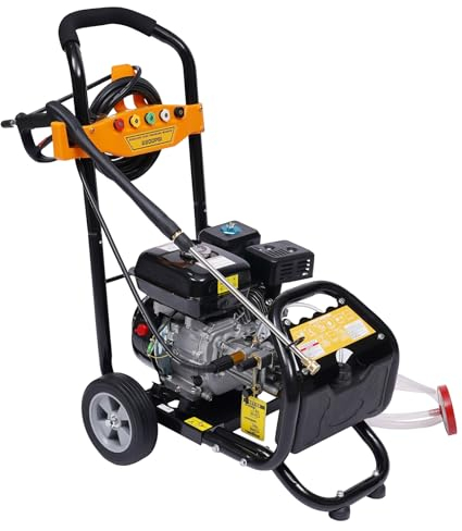 Nettoyeur Haute Pression à Essence 7.5HP Laveur Haute Pression avec Moteur et Buse Pulvérisateur Portable Haute Pression à Essence 3600rpm Nettoyage Multifonctionnel