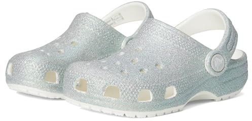 Crocs Classic Iridescent Glitter Cgt, Zoccoli Unisex - Bambini e Ragazzi, Bianco, 24/25 EU