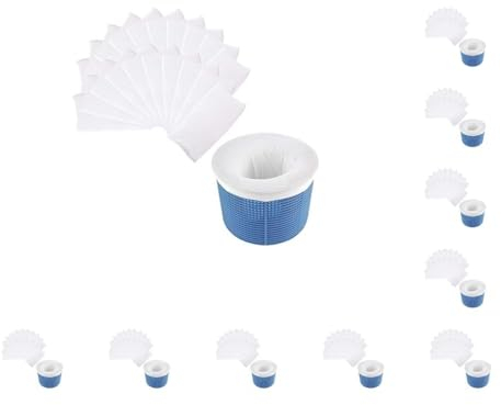 Leisurealeaneag 10 set Pack of 10 Swimming Pool Skimmer Sock Elastic Reusable Washable Water Park Pools Party Dirt Basket Filter Net Accessories